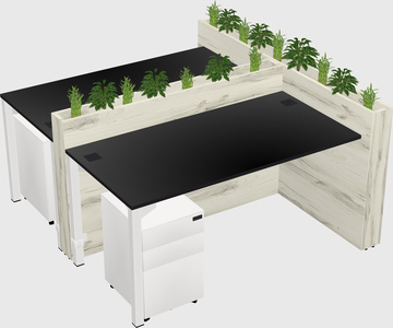 Rectangular shared desk
