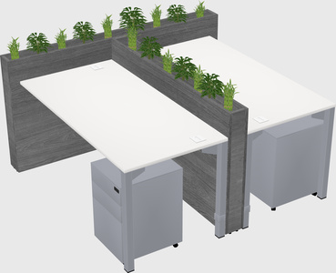 Rectangular shared desk