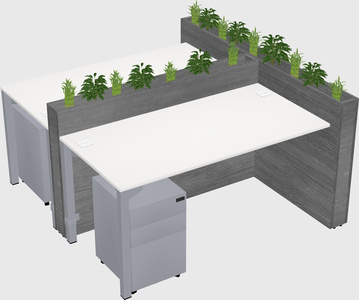 Rectangular shared desk