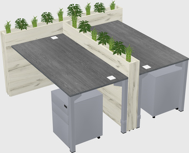 Rectangular shared desk