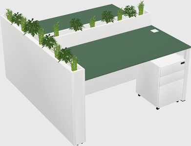 Rectangular shared desk