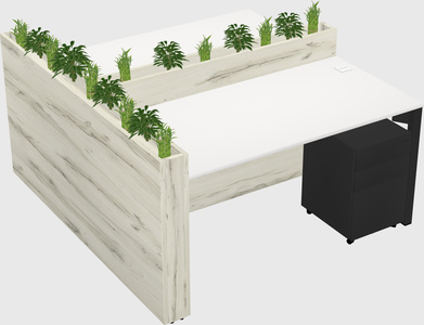 Rectangular shared desk