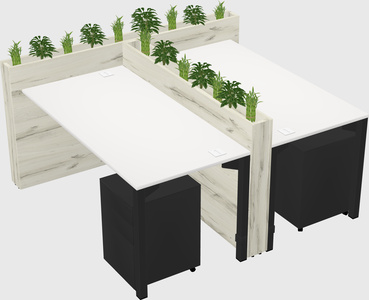 Rectangular shared desk