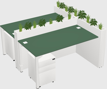 Rectangular shared desk