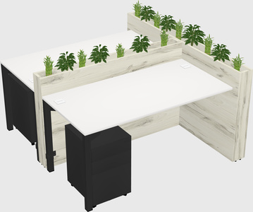 Rectangular shared desk