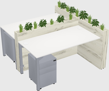 Rectangular shared desk