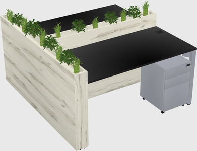 Rectangular shared desk