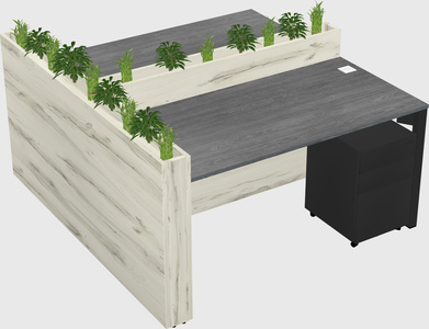 Rectangular shared desk