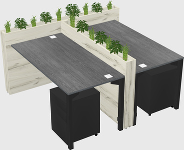 Rectangular shared desk