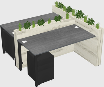 Rectangular shared desk
