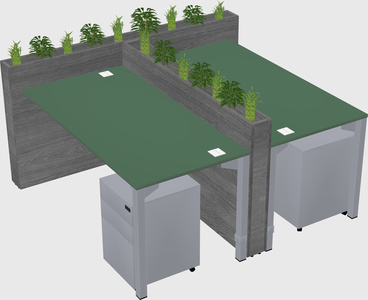 Rectangular shared desk