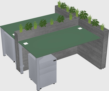 Rectangular shared desk
