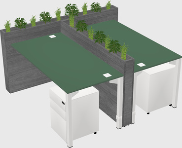 Rectangular shared desk