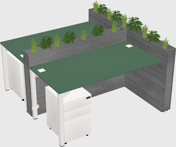 Rectangular shared desk