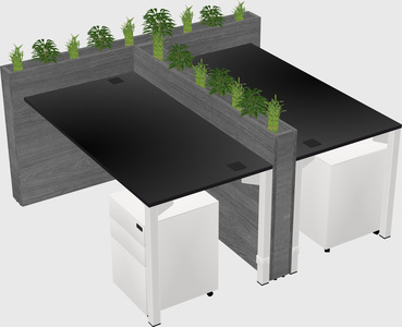 Rectangular shared desk