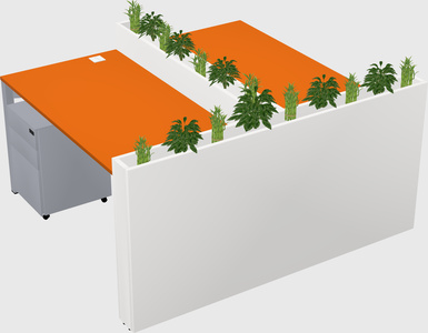 Rectangular shared desk