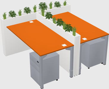 Rectangular shared desk