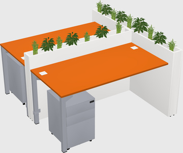 Rectangular shared desk
