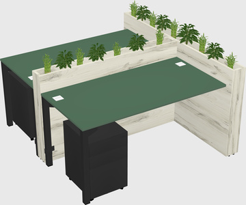 Rectangular shared desk