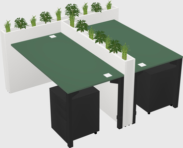 Rectangular shared desk
