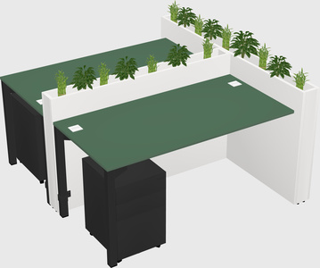 Rectangular shared desk