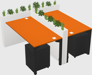 Rectangular shared desk