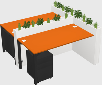 Rectangular shared desk