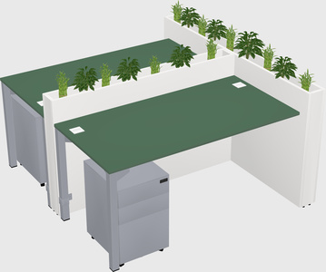 Rectangular shared desk