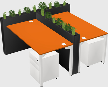 Rectangular shared desk