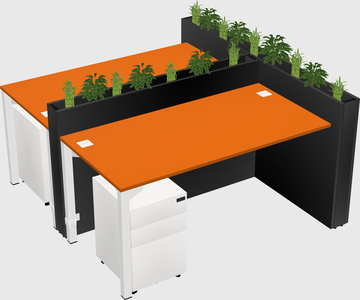Rectangular shared desk