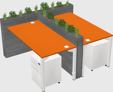 Rectangular shared desk