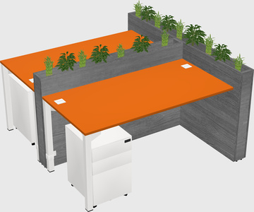 Rectangular shared desk