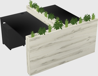Rectangular shared desk