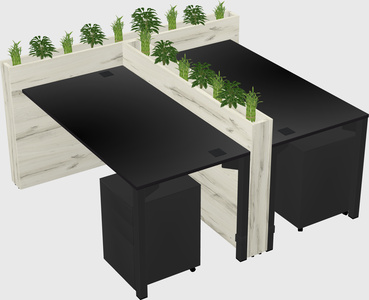 Rectangular shared desk