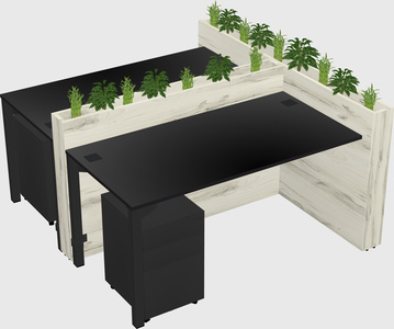 Rectangular shared desk