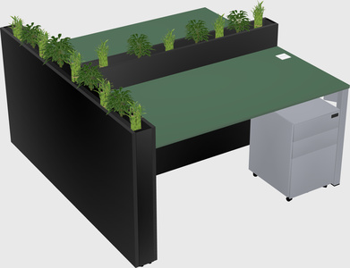 Rectangular shared desk