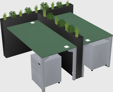 Rectangular shared desk