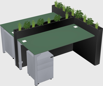 Rectangular shared desk