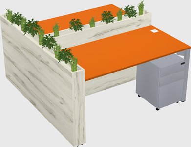 Rectangular shared desk