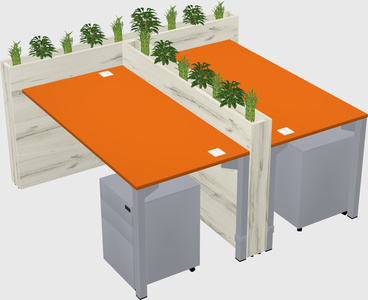 Rectangular shared desk