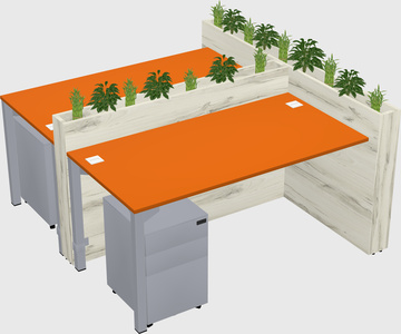 Rectangular shared desk