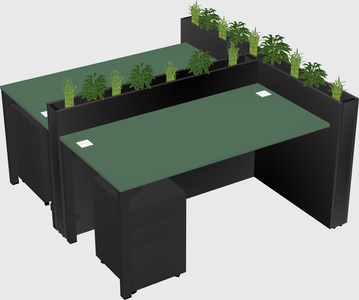 Rectangular shared desk