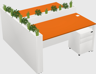 Rectangular shared desk