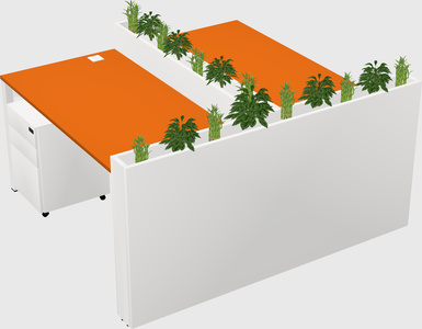 Rectangular shared desk