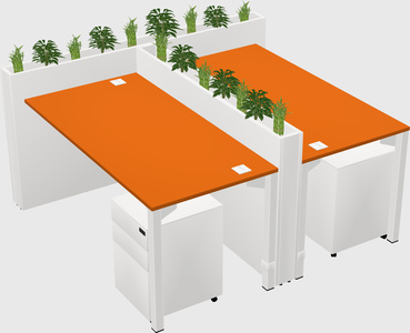 Rectangular shared desk