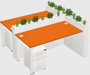 Rectangular shared desk