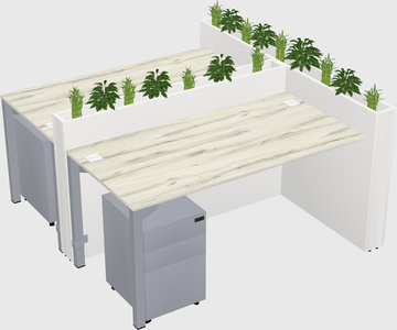 Rectangular shared desk