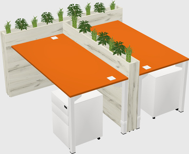Rectangular shared desk