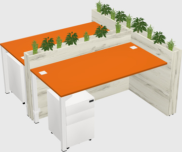 Rectangular shared desk