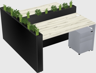 Rectangular shared desk